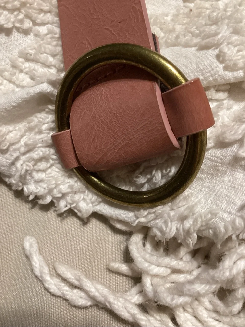 Classic Round Buckle Wide Belt - Mauve Pink